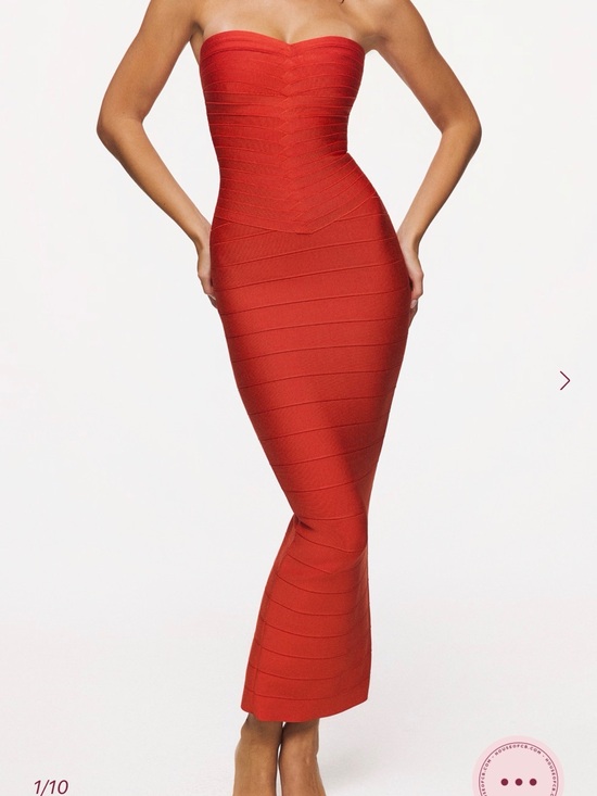 House of CB Dresses & Skirts - House of CB Strapless the sweetheart Red Midi Bandage Dress